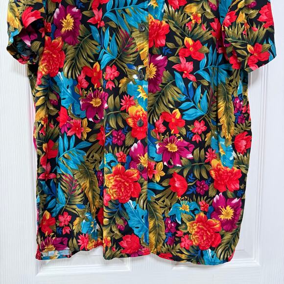 Bentley Women's Floral Button Down Short Sleeve Top Size 20W - Picture 14 of 16
